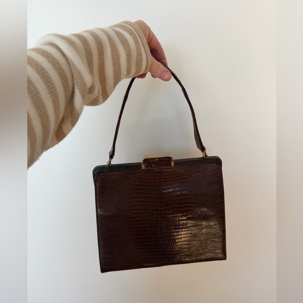 Vintage 1950’s alligator leather bag